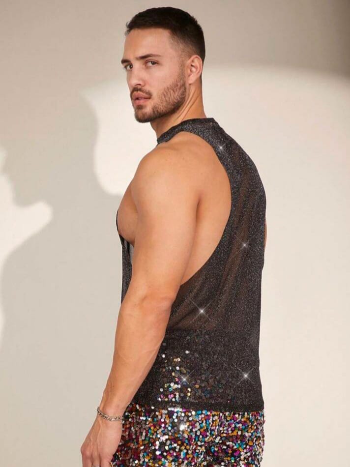 Bonkers Corner Men's Sparking Mesh Tank Top Vests